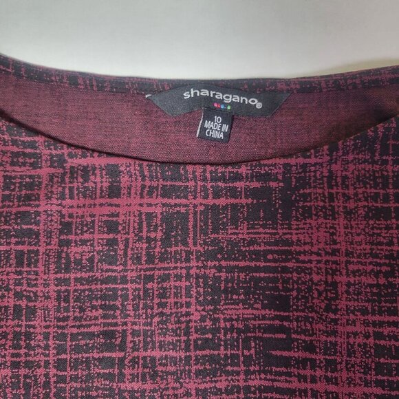 Sharagano Women Professional Red & Black Plaid Sheath Dress 3/4 Sleeves Size 10 - Picture 2 of 7